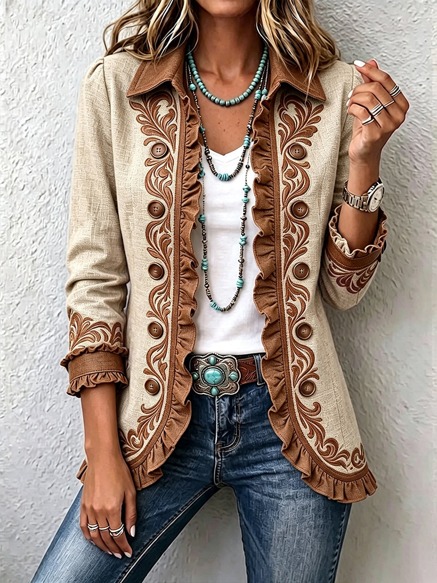 Chaqueta Serenella · Beige y Marrón — 1