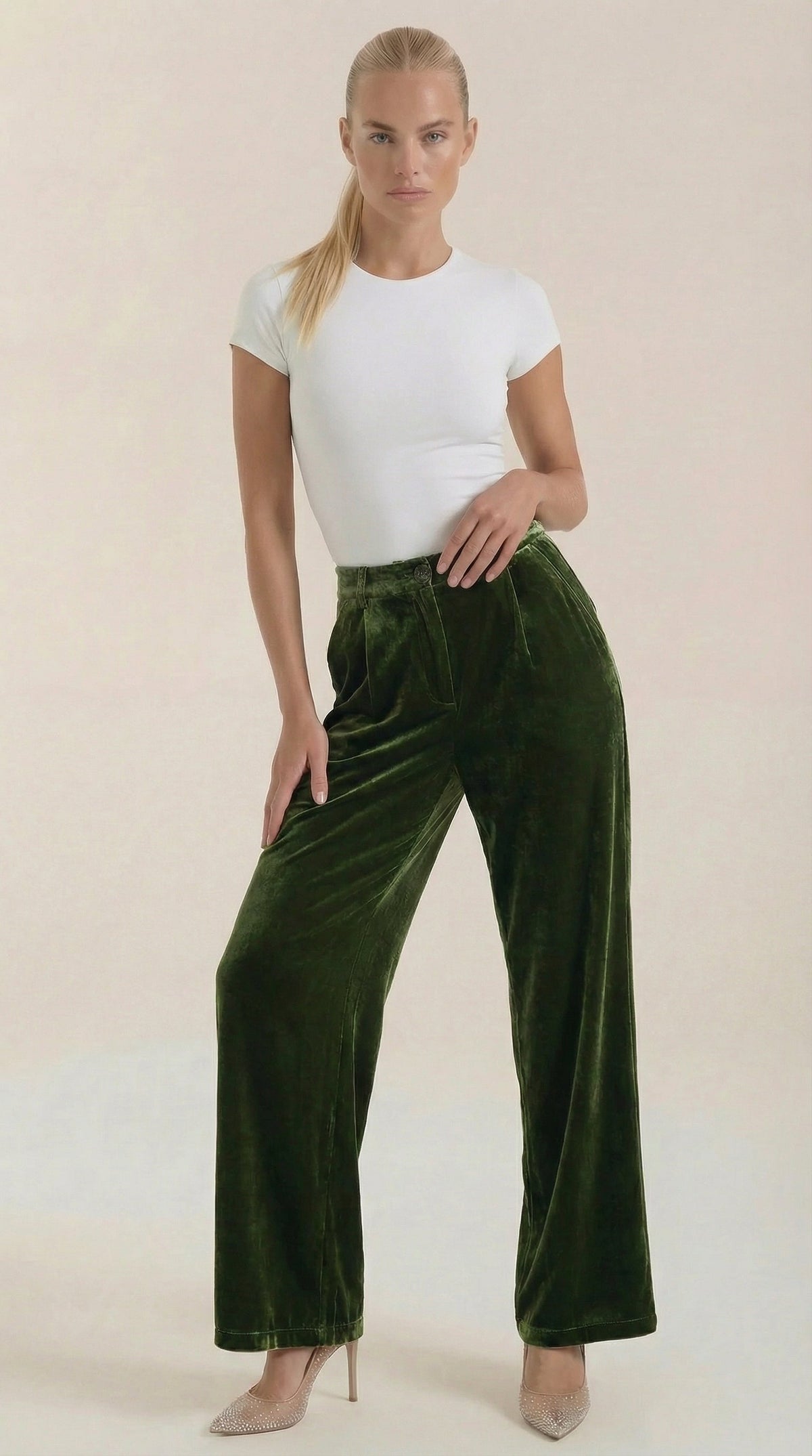 Pantalón Alvora · Verde oscuro — 1